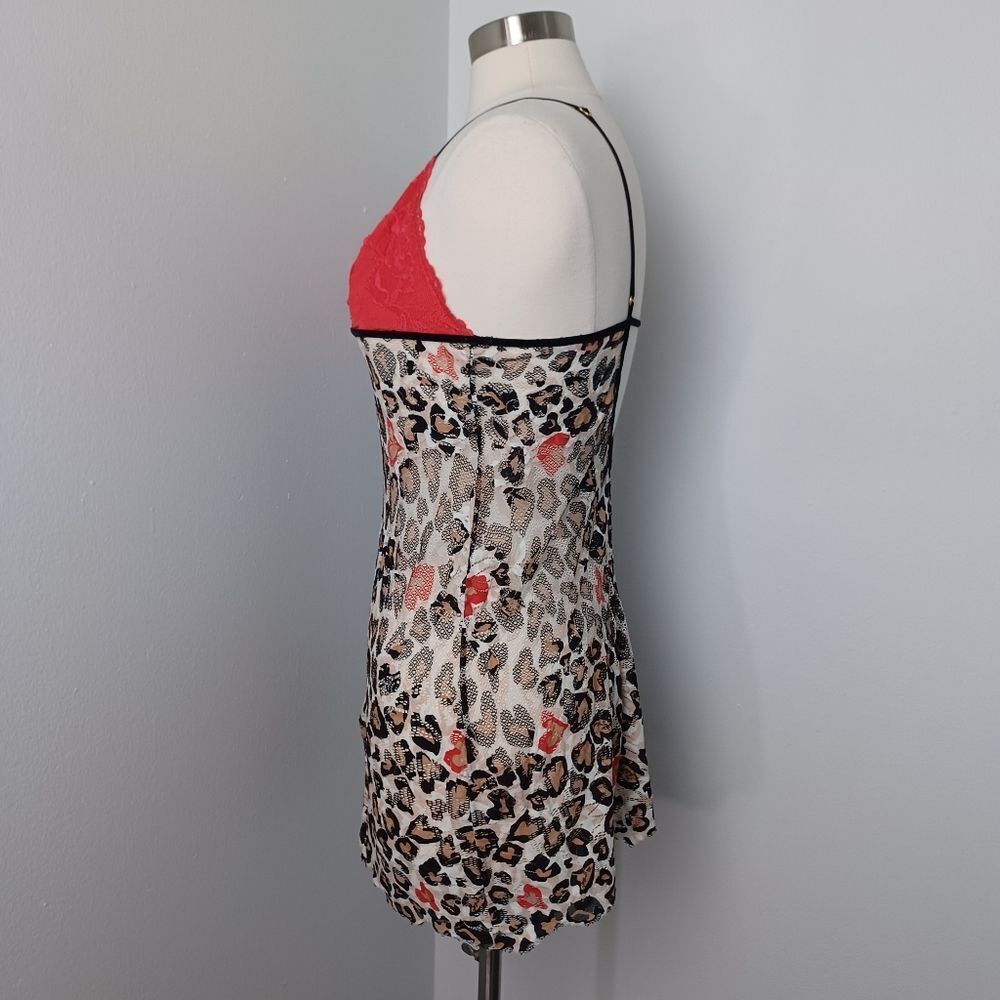 Victoria's Secret Very Sexy Y2K Red Lace Leopard Print Babydoll Chemise Small - Picture 9 of 11
